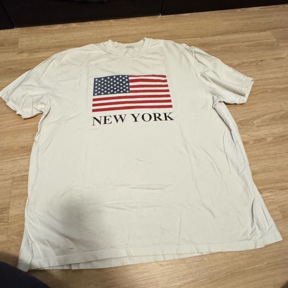 Brandy Melville American Flag Tee - White